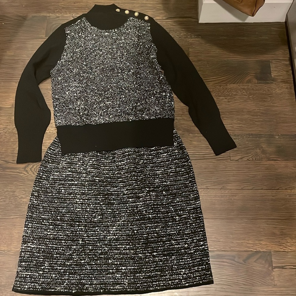 Luisa Spagnoli knit mock neck sweater size L and matching skirt size M